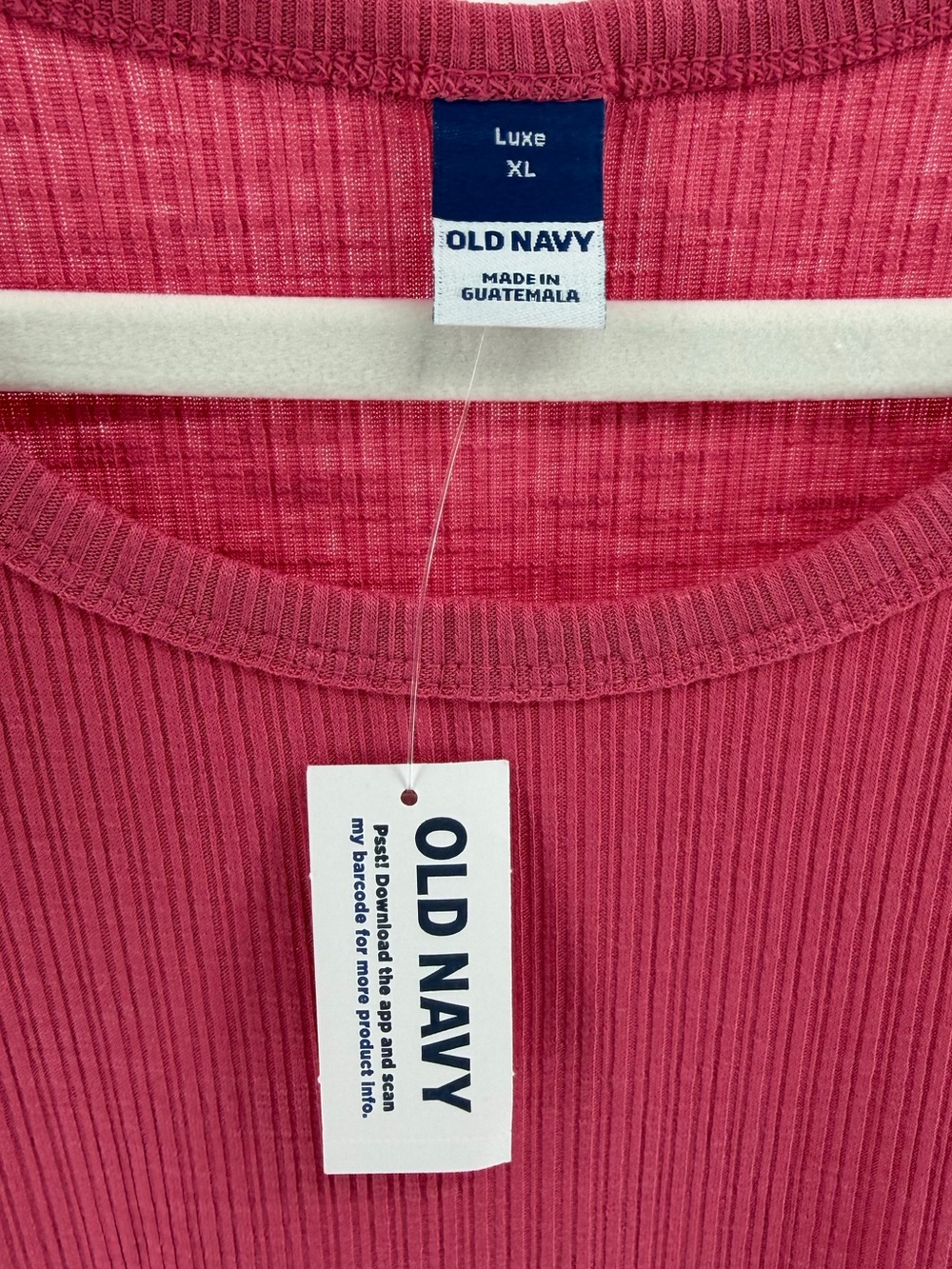 NWT Old Navy Luxe Ribbed Tank Top in Rose Pink, Women's XL - Picture 6 of 6